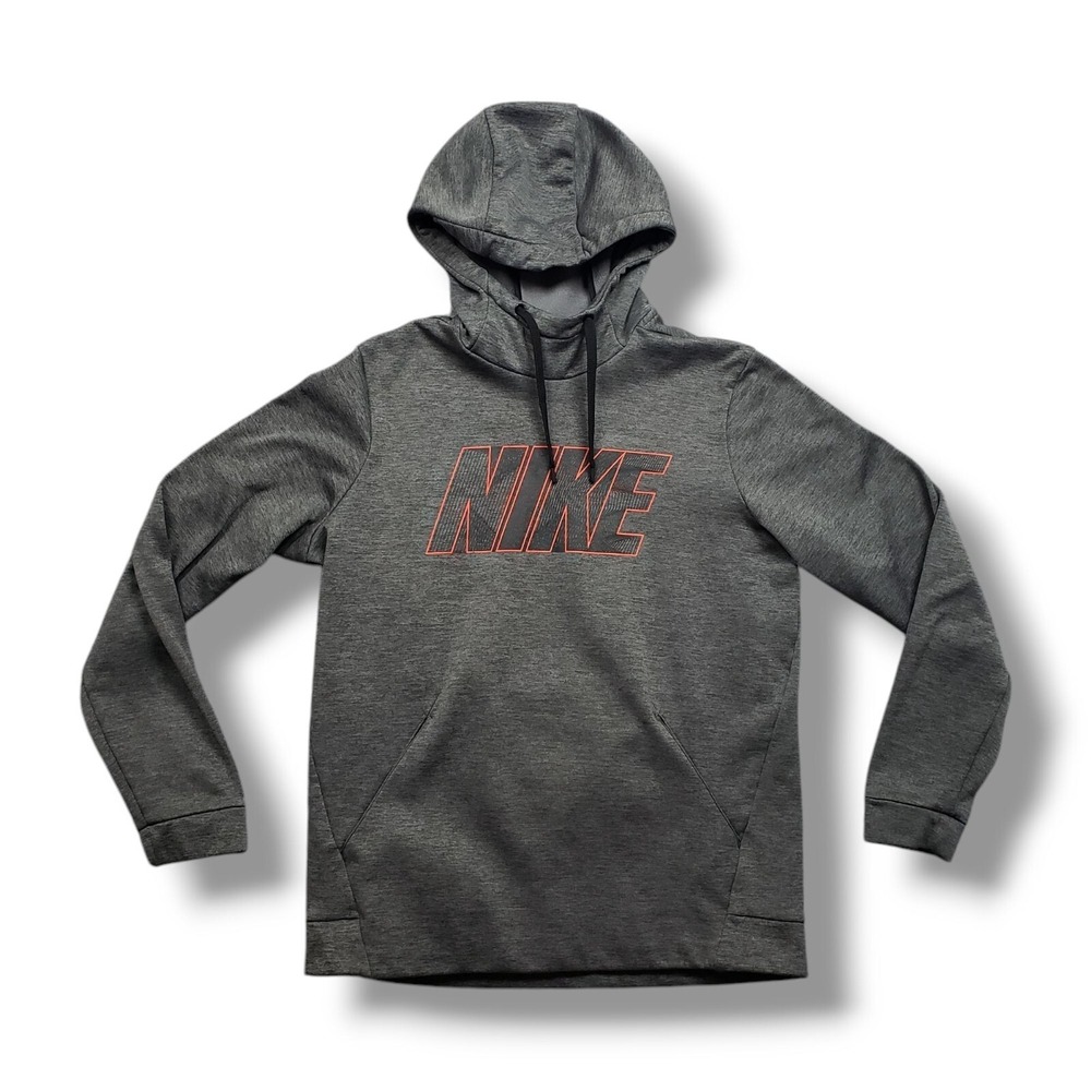 Nike Therma Fit Graphic Hoodie Mens Medium Gray BV2755-071 Hooded Sweatshirt